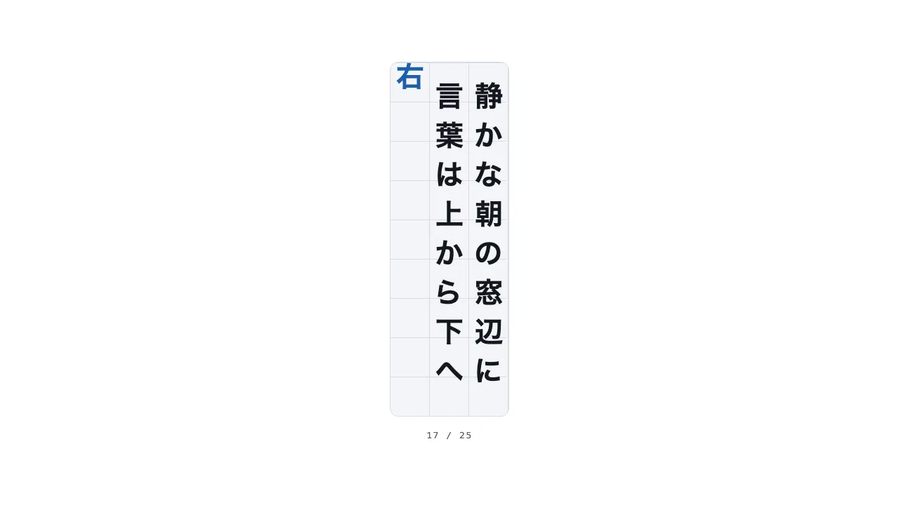 縦書きの筆記